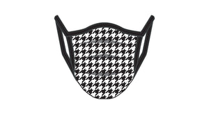 PRINTED HOUNDSTOOTH - ACCORDION MASK W/FILTER POCKET