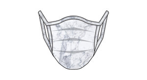 PRINTED MARBLE - ACCORDION MASK W/FILTER POCKET