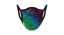 Load image into Gallery viewer, PRINTED RAINBOW TIE DYE - ACCORDION MASK W/FILTER POCKET
