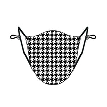 Load image into Gallery viewer, PRINTED HOUNDSTOOTH - CORDLOCK PROTECTIVE FACE MASK [PRE-ORDER]