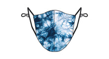 Load image into Gallery viewer, PRINTED TIE DYE BLUE - CORDLOCK MASK W/FILTER POCKET