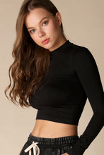 Load image into Gallery viewer, Long Sleeve Mock Neck Crop Top