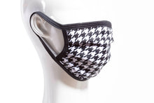 Load image into Gallery viewer, PRINTED HOUNDSTOOTH - ACCORDION MASK W/FILTER POCKET